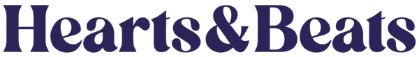 Hearts&Beats wordmark, navy, for light backgrounds